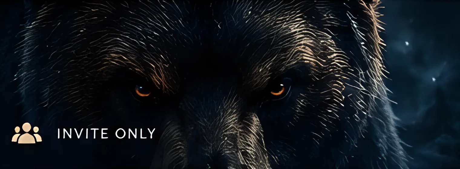 A bear's eyes catching the light in darkness